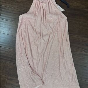 Pink Halter Neck Sequin Top